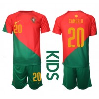 Portugal Joao Cancelo #20 Hemmadräkt Barn VM 2022 Kortärmad (+ Korta byxor)
